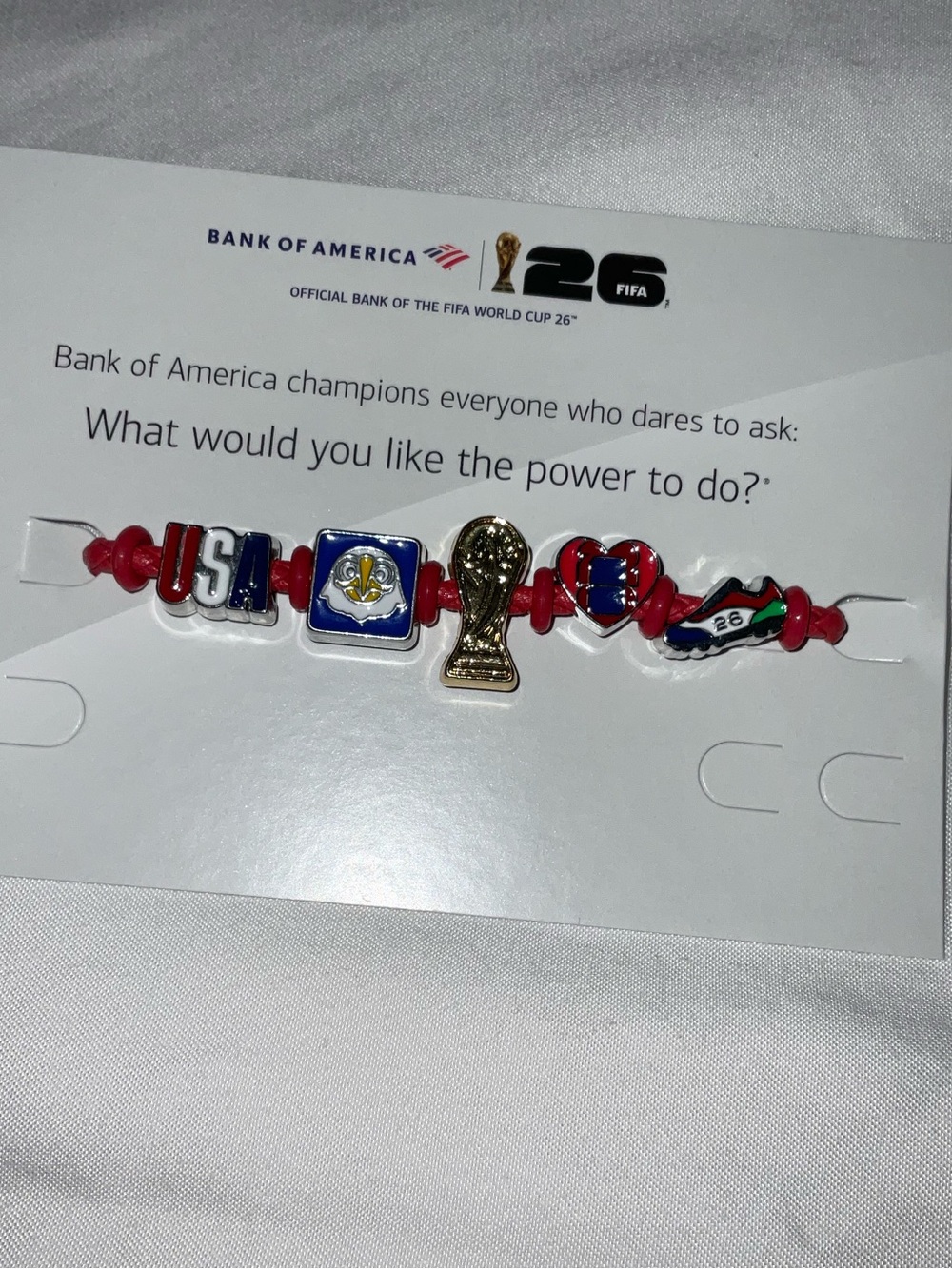 Bank of America FIFA World Cup 26 Red Charm Bracelet